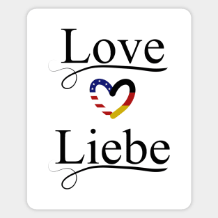 Love & Liebe w/ German & American Heart Sticker